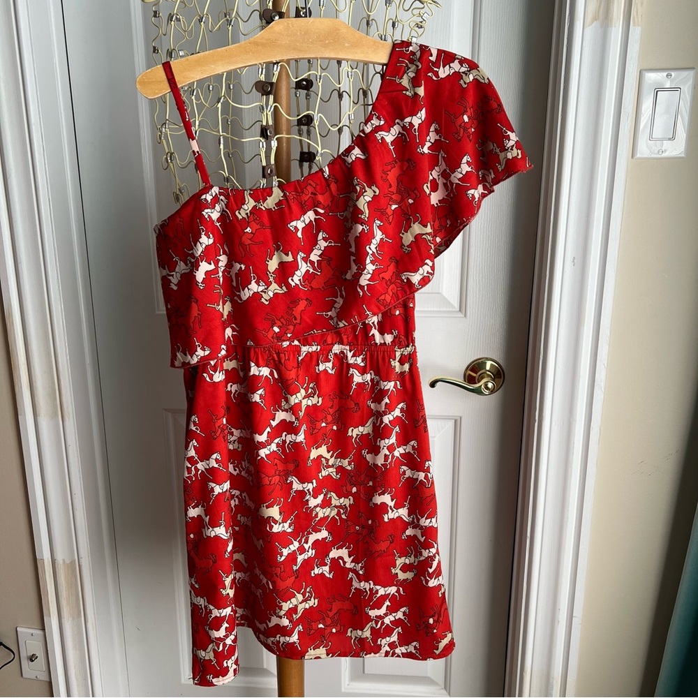 /Indulge/ Horse Design one shoulder Dress